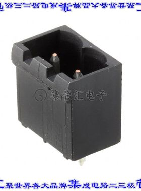 796637-2 端子块连接器2POS接头公引脚带罩5.08mm黑色垂直通孔