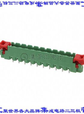 1808544 端子块连接器10POS接头公引脚带罩5.08mm绿色垂直通孔