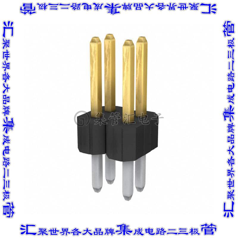 68602-104HLF 针座连接器4POS接头2排2.54mm公形插针通孔直针镀金