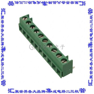 1-284093-0 线对板连接器10POS接线端子5mm通孔垂直带板