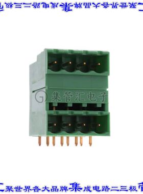 1847000 端子块连接器8POS接头公引脚带罩2排5.08mm绿色90DEG通孔