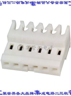 3-640621-6 矩形连接器6POS插座2.54mm母插口白色IDC锡自由悬挂直