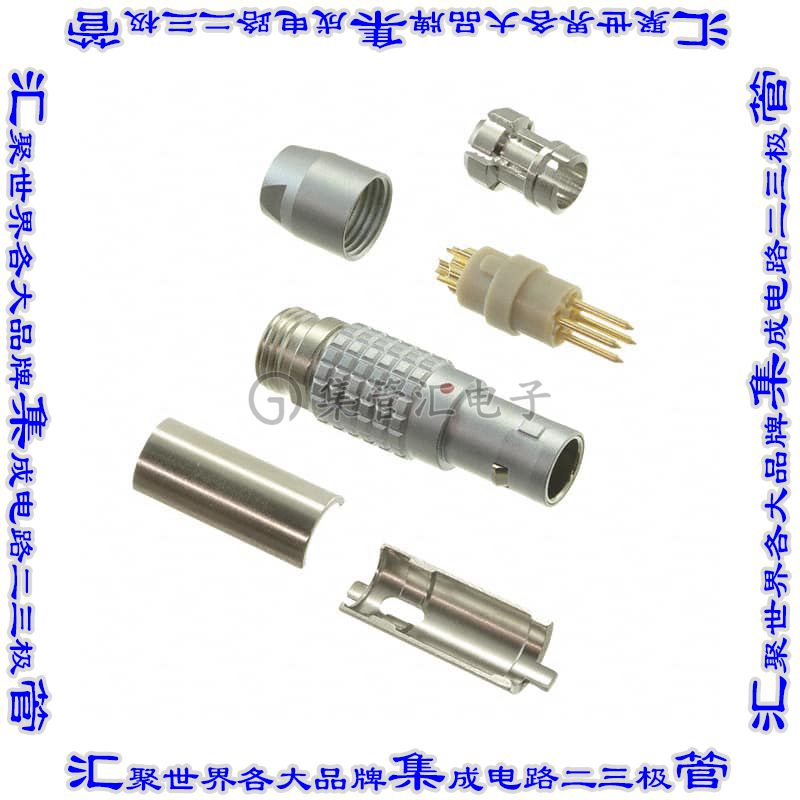 FGG.0B.304.CLAD56 圆形连接器4POS插头公引脚焊杯镀金自由悬挂