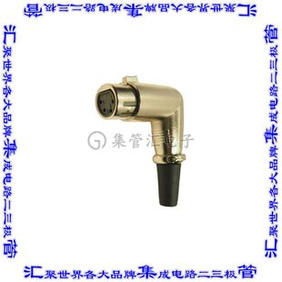 FC60954N 圆形连接器4POS插头母插口焊杯银自由悬挂直角