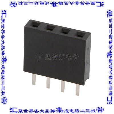M20-7820446 针座连接器4POS插座2.54mm母形插口通孔直针锡