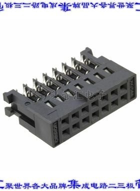 XG5M-1432-N 矩形连接器14POS插座2排2.54mm母插口黑色IDC镀金自