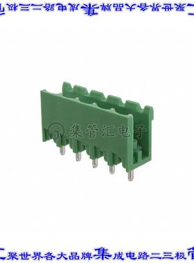 EBPA-05-C 端子块连接器5POS接头公引脚带罩5mm绿色垂直通孔