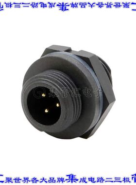 21003515-03 圆形连接器3POS插座公形引脚焊杯镀金面板安装