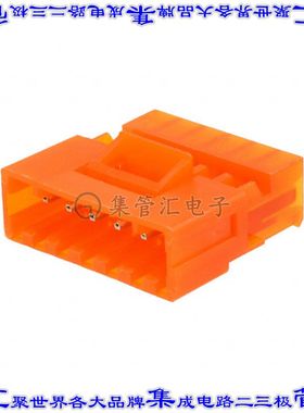 3-641435-6 矩形连接器6POS插头3.96mm公引脚橙色IDC锡自由悬挂直