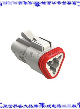 AT06-3S-RD01WHT 矩形连接器外壳3POS插头2排母形插口白色自由悬
