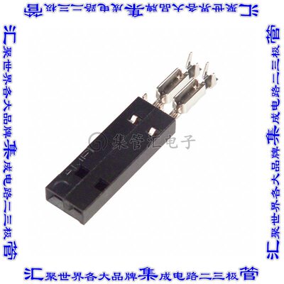 5-103976-1 矩形连接器2POS插座2.54mm母插口黑色IDC镀金自由悬挂
