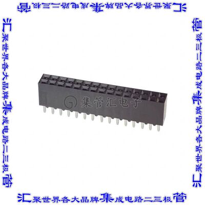 1-534206-5 针座连接器30POS插座2排2.54mm母形插口通孔直针镀金