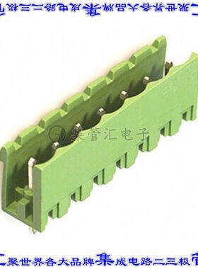 1753534 端子块连接器7POS接头公引脚带罩5mm绿色垂直通孔