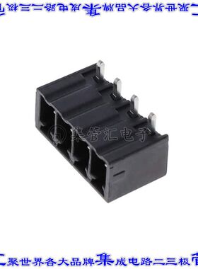 1782488 端子块连接器4POS接头公引脚带罩3.81mm黑色90DEG通孔