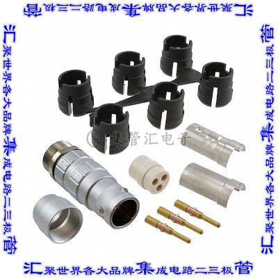 JBXFD3G03MCSDSR 圆形连接器3POS插头公引脚压接镀金自由悬挂