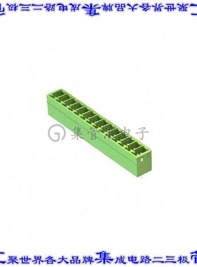 1803549 端子块连接器14POS接头公引脚带罩3.81mm绿色垂直通孔