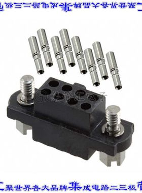 M80-4610842 矩形连接器8POS插座2排2mm母插口黑色压接镀金自由悬