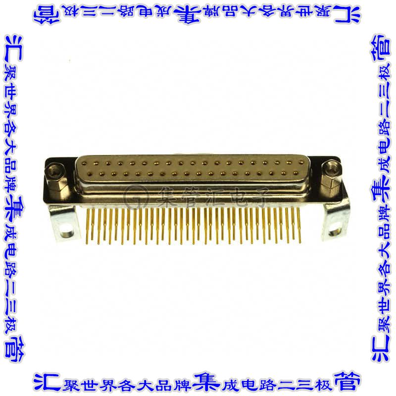 174-E37-213R141 连接器37POS插座母插口2排D-Sub面板安装通孔直