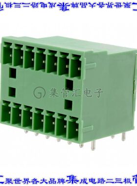 1843127 端子块连接器14POS接头公引脚带罩2排3.81mm绿色90DEG通