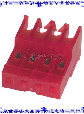 3-640620-4 矩形连接器4POS插座2.54mm母插口红色IDC锡自由悬挂直