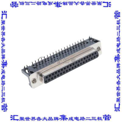 KF22X-C37S-N 连接器37POS插座母插口2排D-Sub通孔直角