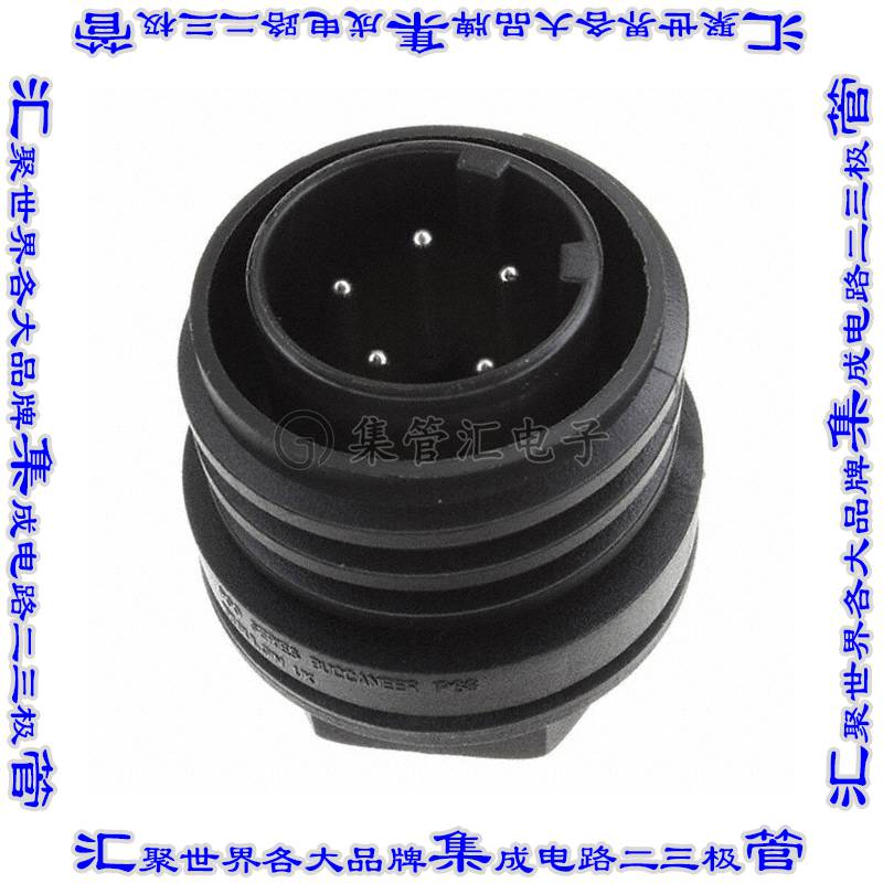 PX0931/05/P 圆形连接器5(4电源+PE)插座公形引脚螺钉镍面板安装