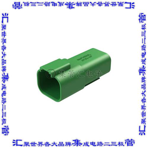 AT04-4P-GRN 矩形连接器外壳4POS插座2排公形引脚绿色自由悬挂