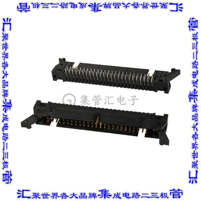 1-5499913-0 针座连接器50POS接头2排2.54mm公形插针通孔直角镀金