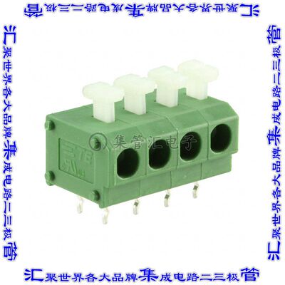 1-2834018-4 线对板连接器4POS接线端子5mm通孔水平带板