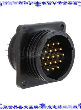 213782-4 圆形连接器19POS插座公形引脚焊接镀金面板安装通孔