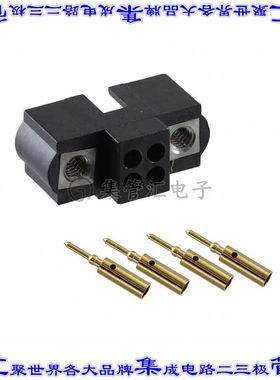 M80-5610405 矩形连接器4POS接头2排2mm公引脚黑色压接镀金自由悬