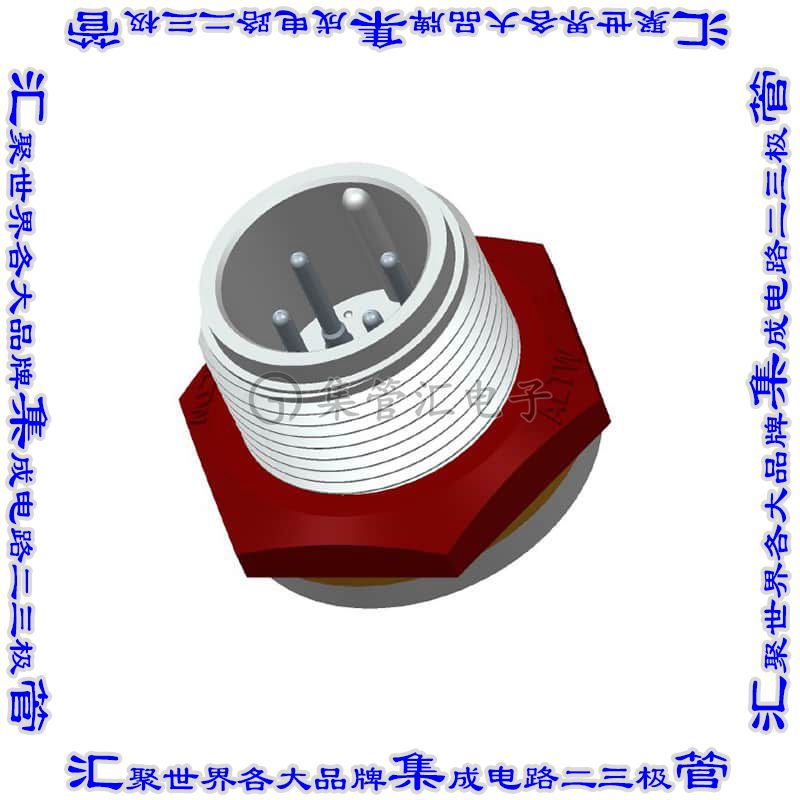 ABD-04PMMS-SC7001 圆形连接器4POS插座公形引脚焊杯镀金面板安装