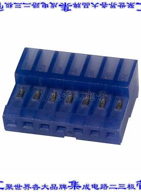 3-640442-7 矩形连接器7POS插座2.54mm母插口蓝色IDC锡自由悬挂直