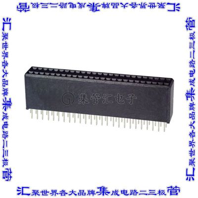 5-104078-5 针座连接器50POS插座2排1.27mm母形插口通孔直针镀金