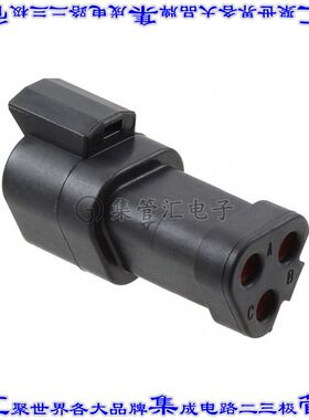DT04-3P-E005 矩形连接器外壳3POS插座2排公形引脚黑色自由悬挂