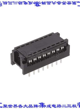 FDP-316-T 连接器16POS带状电缆DIP针座2排1.27mm通孔IDC黑色