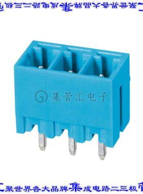 TBP02R2-381-03BE 端子块连接器3POS接头公引脚带罩3.81mm蓝色垂