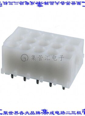 350765-5 针座连接器15POS插座3排6.35mm母形插口通孔直针镀金