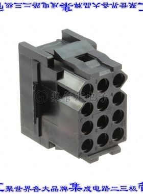 TST12RA00 矩形连接器外壳12POS插座4排5.08mm黑色面板安装