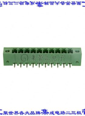 1-284541-0 端子块连接器10POS接头公引脚带罩3.81mm绿色90DEG通
