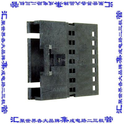 103653-6 矩形连接器外壳7POS插头2.54mm公形引脚黑色自由悬挂