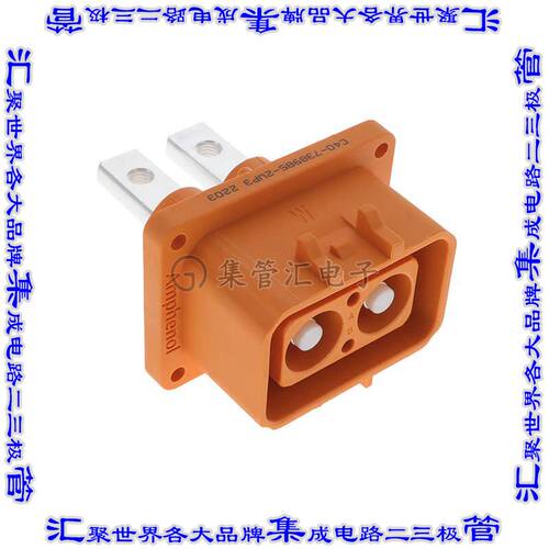 ELRA2W0311 矩形连接器2POS插座16mm公引脚橙色螺钉面板安装
