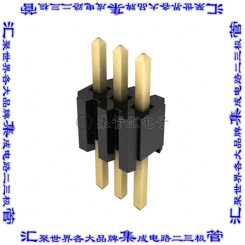 TMS-103-02-G-S 针座连接器3POS接头1.27mm公形插针通孔直针镀金