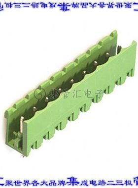 1753576 端子块连接器9POS接头公引脚带罩5mm绿色垂直通孔