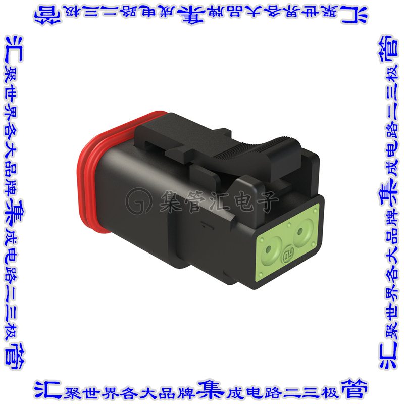 AT06-2S-RD01BLK 矩形连接器外壳2POS插头母形插口黑色自由悬挂