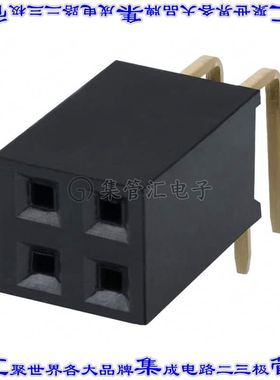 PPPC022LJBN-RC 针座连接器4POS插座2排2.54mm母形插口通孔直角镀