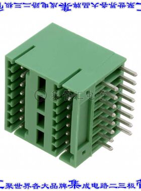 1894862 端子块连接器16POS接头公引脚带罩2排2.5mm绿色90DEG通孔