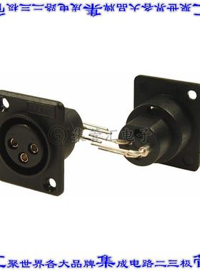 CP30016 圆形连接器3POS插座母插口焊接镍银面板安装通孔直角