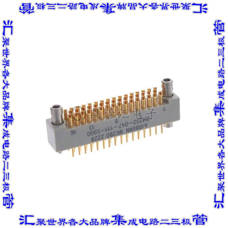 RM332-047-111-5900 背板连接器47POS插头公引脚3排1.91mm自由悬