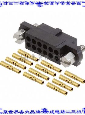 M80-4601205 矩形连接器12POS插座2排2mm母插口黑色压接镀金自由